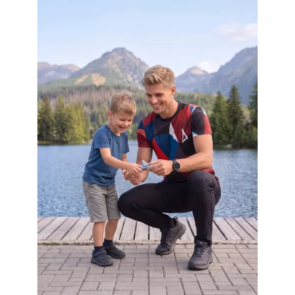  Tricou funcțional premium plus pentru bărbați ALTISPORT VOJ/ALM007TR02 BLEUMARIN/ROSU 