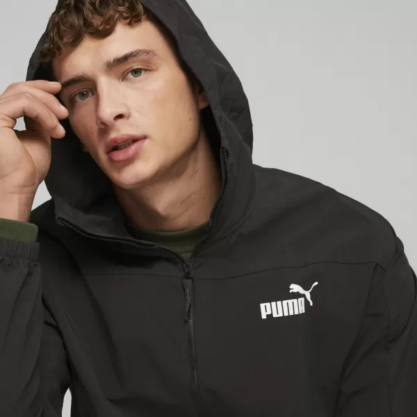  Blazer de vânt pentru bărbați PUMA HOODED WINDBREAKER 675387-01 NEGRU 