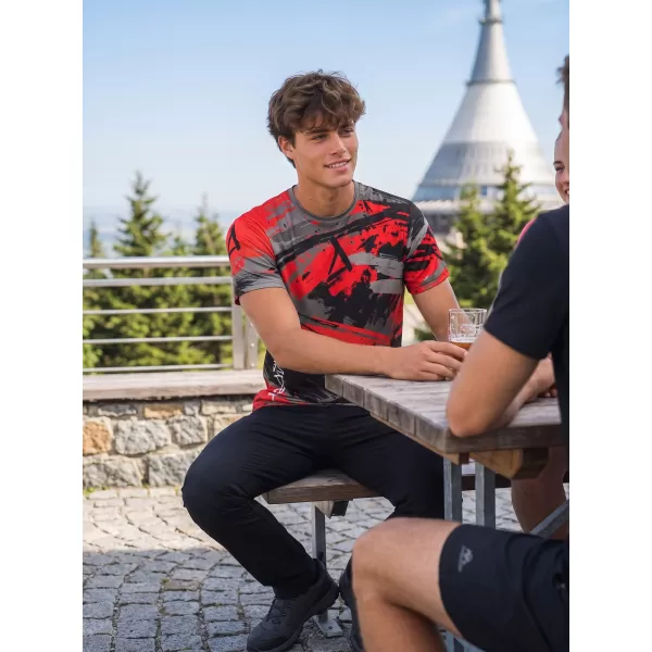  Tricou funcțional premium pentru bărbați ALTISPORT VOJ/ALM014TR01 NEGRU ȘI ROȘU 