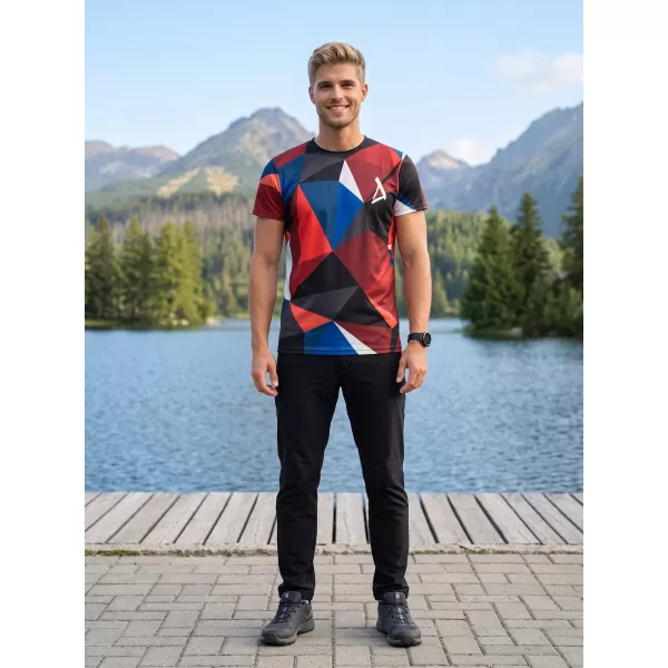  Tricou funcțional premium plus pentru bărbați ALTISPORT VOJ/ALM007TR02 BLEUMARIN/ROSU 