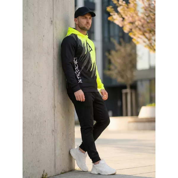  Hanorac funcțional premium pentru bărbați ALTISPORT VOJ/ALM006MI01 NEGRU ȘI GALBEN 