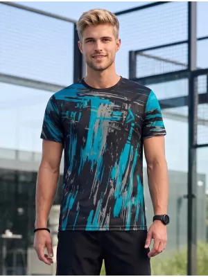 Tricou funcțional premium pentru bărbați ALTISPORT VOJ/ALM010TR01 NEGRU/SMARALD