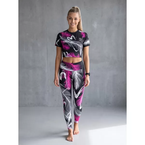  Jambiere lungi premium de damă ALTISPORT VOJ/ALW001LEG01 NEGRU ROZ 