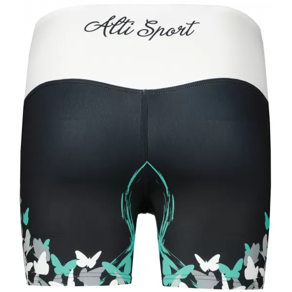  Jambiere scurte premium de damă ALTISPORT VOJ/ALW022LEG03 NEGRU/TURCOAZ 