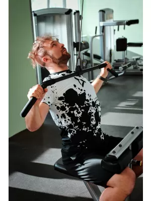 Tricou funcțional premium plus pentru bărbați ALTISPORT VOJ/ALM012TR02 ALB-NEGRU