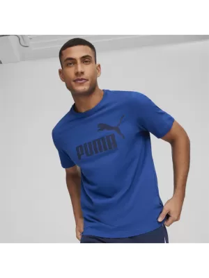Tricou pentru bărbați PUMA ESS LOGO TEE 586667-59 ALBASTRU