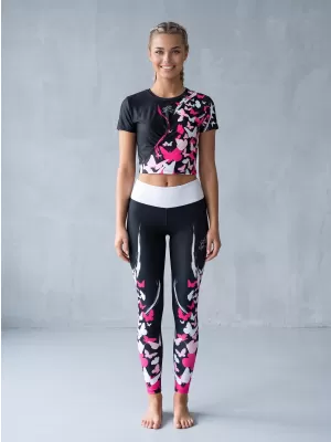 Jambiere lungi premium de damă ALTISPORT VOJ/ALW022LEG01 NEGRU ROZ