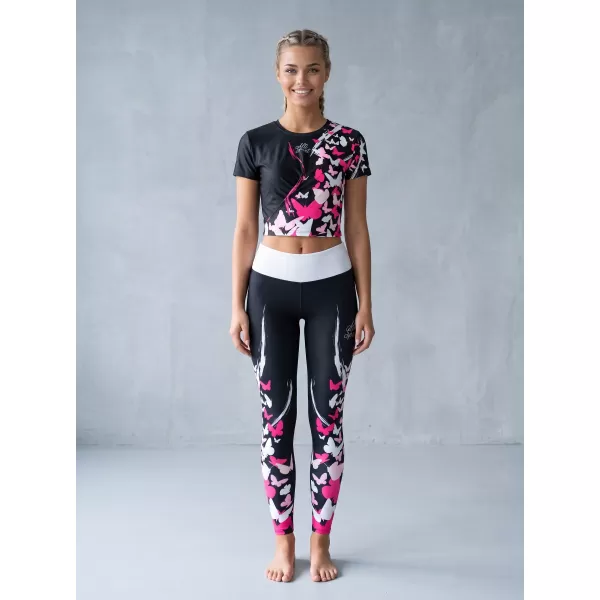  Jambiere lungi premium de damă ALTISPORT VOJ/ALW022LEG01 NEGRU ROZ 