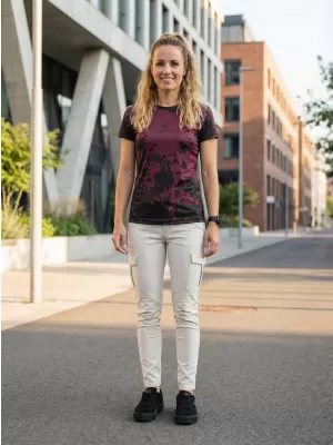 Tricou funcțional premium pentru femei ALTISPORT VOJ/ALW012TR01 VIOLET/NEGRU