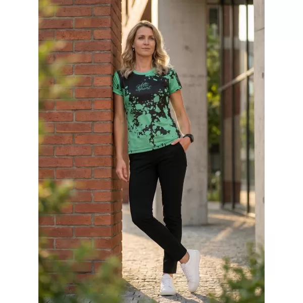  Tricou funcțional premium pentru femei ALTISPORT VOJ/ALW012TR01 NEGRU/TURCOAZ 