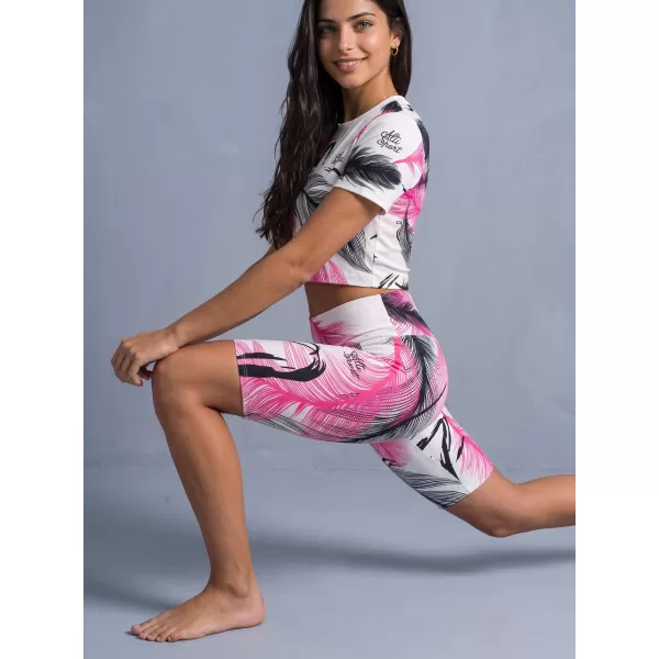  Jambiere de damă deasupra genunchiului premium ALTISPORT VOJ/ALW001LEG02 ALB ROZ 