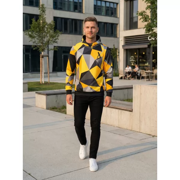  Hanorac funcțional premium pentru bărbați ALTISPORT VOJ/ALM007MI01 NEGRU ȘI GALBEN 
