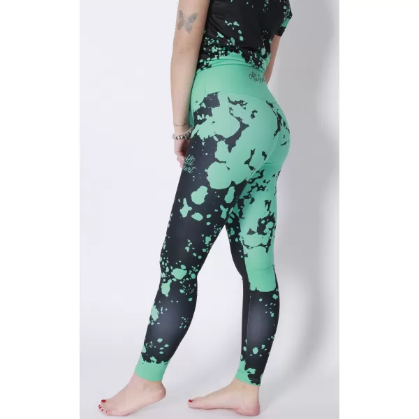  Jambiere lungi premium de damă ALTISPORT VOJ/ALW012LEG01 NEGRU/TURCOAZ 