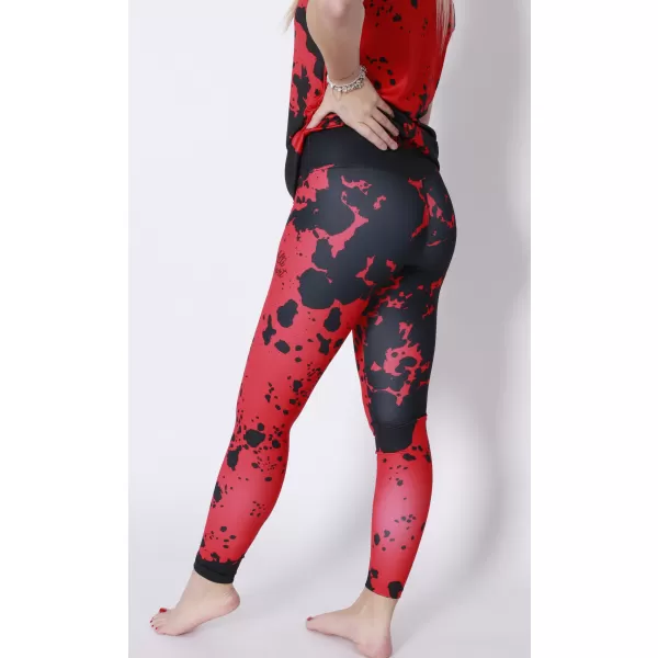  Jambiere lungi premium de damă ALTISPORT VOJ/ALW012LEG01 NEGRU/ROSU 