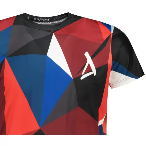  Tricou funcțional premium plus pentru bărbați ALTISPORT VOJ/ALM007TR02 BLEUMARIN/ROSU 
