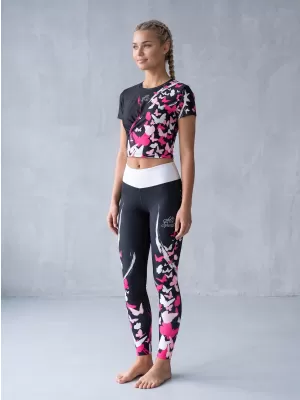 Jambiere lungi premium de damă ALTISPORT VOJ/ALW022LEG01 NEGRU ROZ