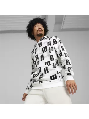 Hanorac pentru bărbați PUMA ESS+ LOGO LAB AOP HOODIE 678983-02 ALB