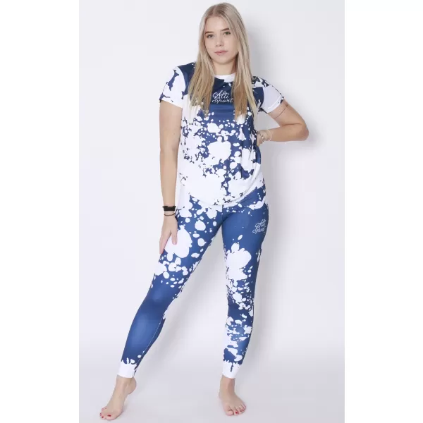  Jambiere lungi premium de damă ALTISPORT VOJ/ALW012LEG01 ALB/ALBASTRU 