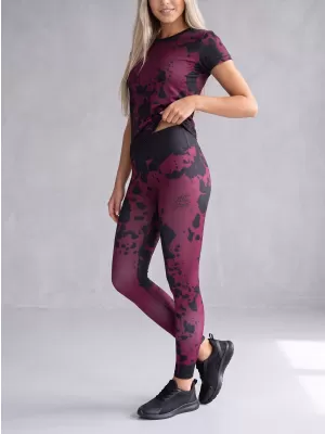 Jambiere lungi premium de damă ALTISPORT VOJ/ALW012LEG01 VIOLET/NEGRU