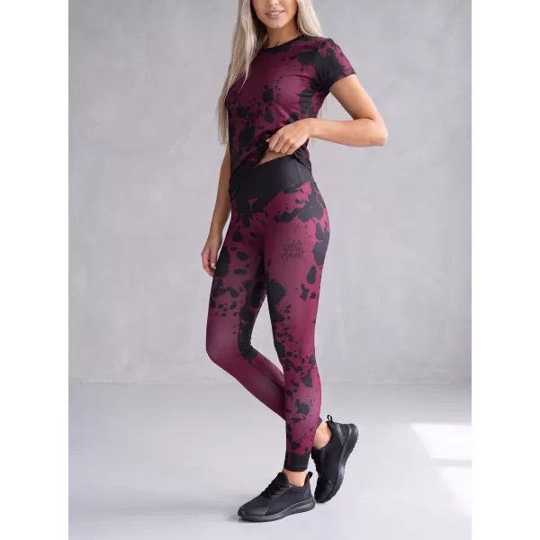  Jambiere lungi premium de damă ALTISPORT VOJ/ALW012LEG01 VIOLET/NEGRU 