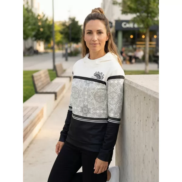  Hanorac premium pentru femei ALTISPORT VOJ/ALW023MI01 ALB-NEGRU 