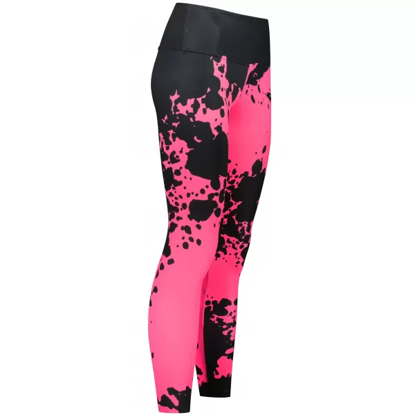  Jambiere lungi premium de damă ALTISPORT VOJ/ALW012LEG01 NEGRU/ROZ FLUO 