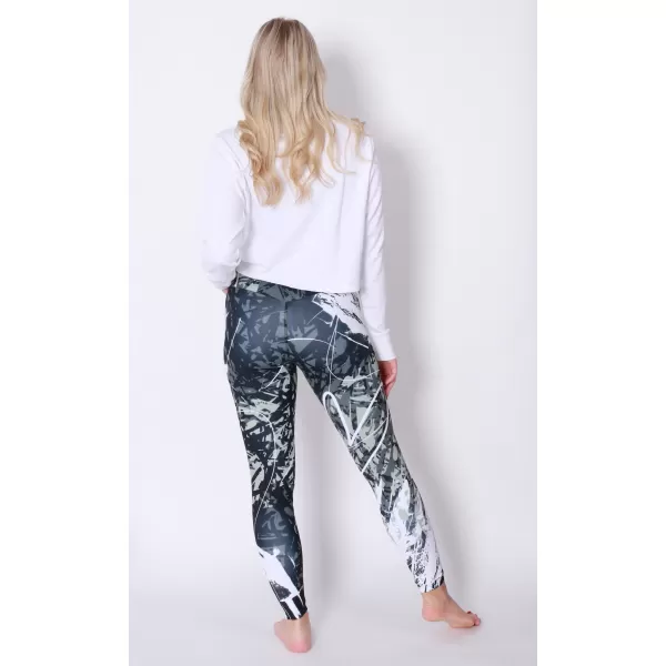  Jambiere lungi premium de damă ALTISPORT VOJ/ALW018LEG01 ALB-NEGRU 