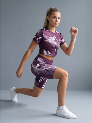 Jambiere de damă deasupra genunchiului premium ALTISPORT VOJ/ALW001LEG02 VIOLET/ALB