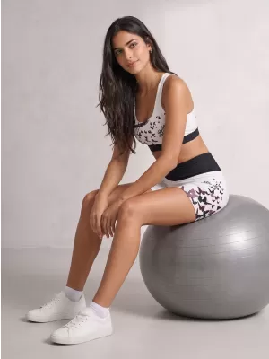 Jambiere scurte premium de damă ALTISPORT VOJ/ALW022LEG03 ALB