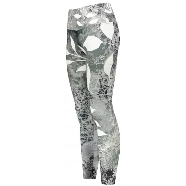  Jambiere lungi premium de damă ALTISPORT VOJ/ALW020LEG01 ALB-NEGRU 