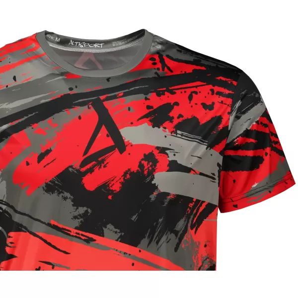  Tricou funcțional premium pentru bărbați ALTISPORT VOJ/ALM014TR01 NEGRU ȘI ROȘU 