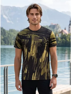Tricou funcțional premium pentru bărbați ALTISPORT VOJ/ALM010TR01 NEGRU/ARMATĂ