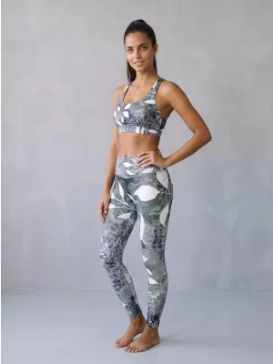 Jambiere lungi premium de damă ALTISPORT VOJ/ALW020LEG01 ALB-NEGRU