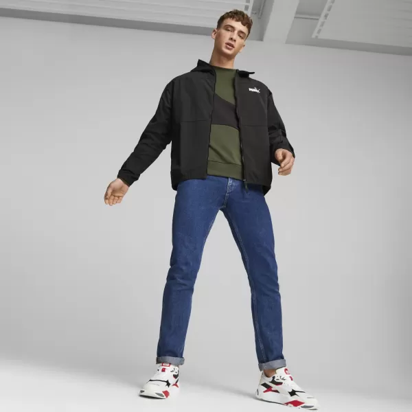  Blazer de vânt pentru bărbați PUMA HOODED WINDBREAKER 675387-01 NEGRU 