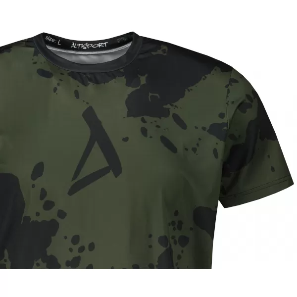  Tricou funcțional premium plus pentru bărbați ALTISPORT VOJ/ALM012TR02 NEGRU/ARMATĂ 