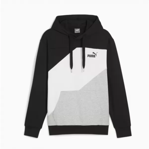  Hanorac pentru bărbați PUMA POWER COLORBLOCK HOODIE 678931-01 NEGRU 