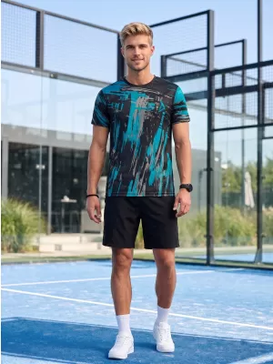 Tricou funcțional premium pentru bărbați ALTISPORT VOJ/ALM010TR01 NEGRU/SMARALD
