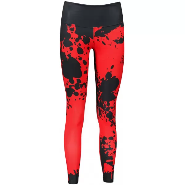  Jambiere lungi premium de damă ALTISPORT VOJ/ALW012LEG01 NEGRU/ROSU 