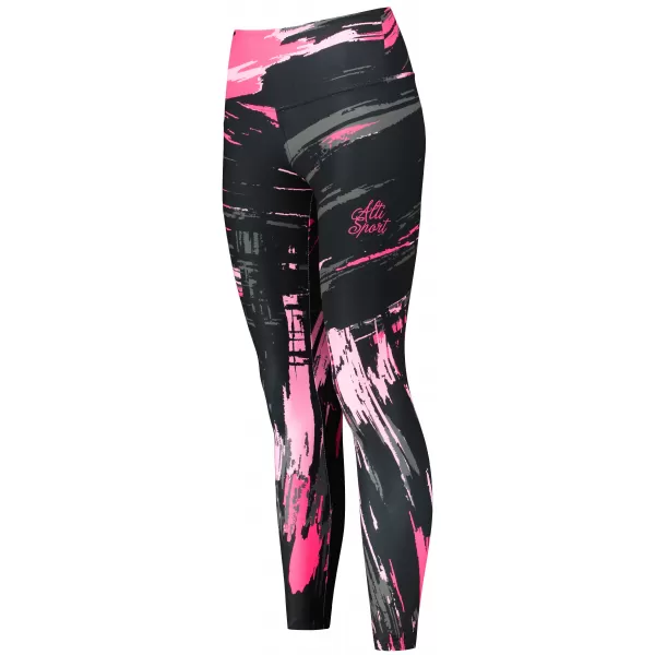  Jambiere lungi premium de damă ALTISPORT VOJ/ALW010LEG01 NEGRU/ROZ DESCHIS 