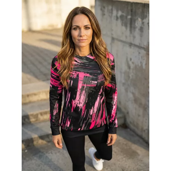  Hanorac funcțional premium pentru femei ALTISPORT VOJ/ALW010MI01 NEGRU/ROZ DESCHIS 