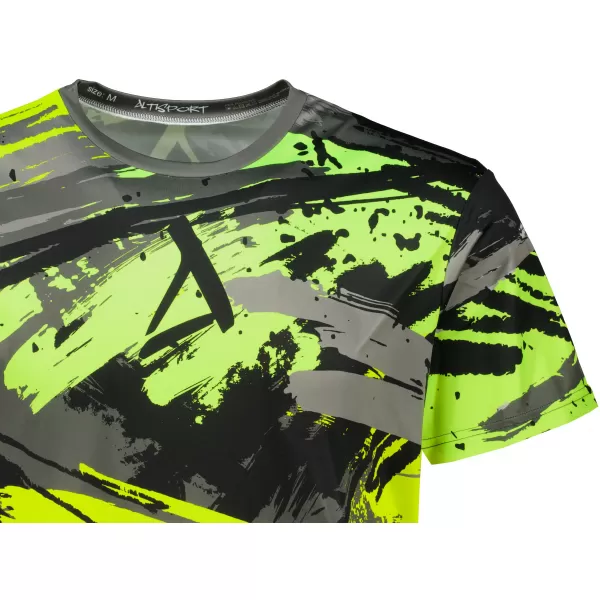  Tricou funcțional premium pentru bărbați ALTISPORT VOJ/ALM014TR01 NEGRU ȘI VERDE 