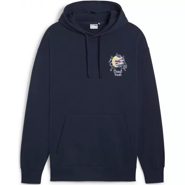  Hanorac pentru bărbați PUMA DOWNTOWN GRAPHIC HOODIE 624361-14 ALBASTRU 