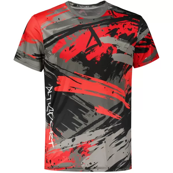 Tricou funcțional premium pentru bărbați ALTISPORT VOJ/ALM014TR01 NEGRU ȘI ROȘU 