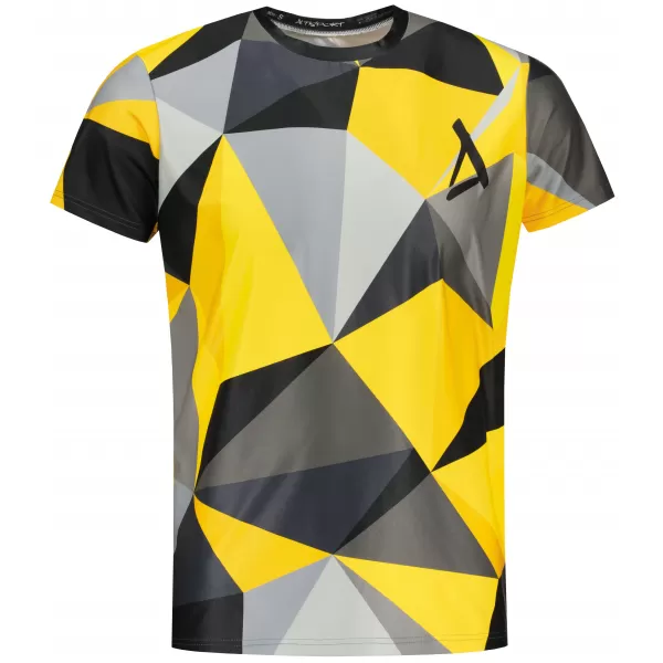  Tricou funcțional premium plus pentru bărbați ALTISPORT VOJ/ALM007TR02 NEGRU ȘI GALBEN 