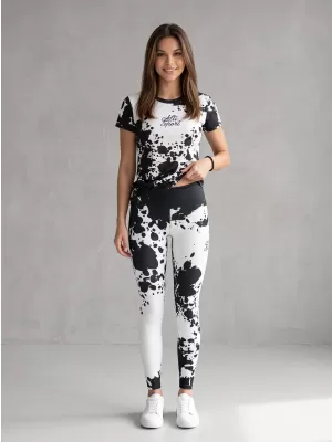 Jambiere lungi premium de damă ALTISPORT VOJ/ALW012LEG01 ALB NEGRU