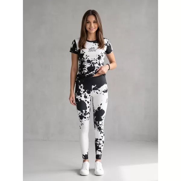  Jambiere lungi premium de damă ALTISPORT VOJ/ALW012LEG01 ALB NEGRU 