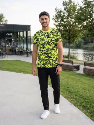 Tricou funcțional premium plus pentru bărbați ALTISPORT VOJ/ALM011TR02 NEON/GALBEN