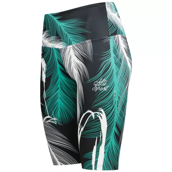  Jambiere de damă deasupra genunchiului premium ALTISPORT VOJ/ALW001LEG02 NEGRU/TURCOAZ 