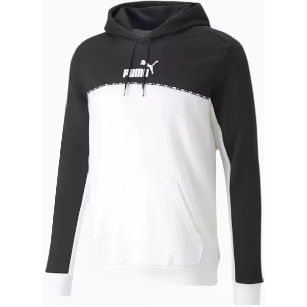  Hanorac pentru bărbați PUMA ESS BLOCK X TAPE HOODIE 675173-01 NEGRU 