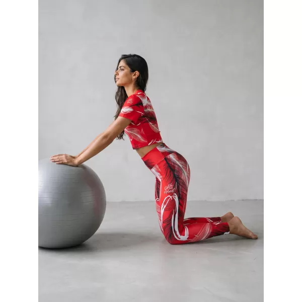  Jambiere lungi premium de damă ALTISPORT VOJ/ALW001LEG01 ROȘU 